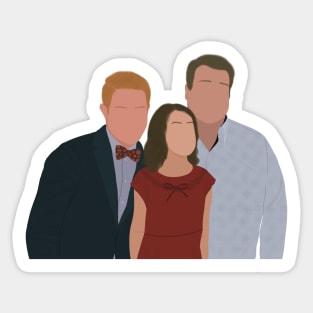 Modern Family Cameron, Mitchell and Lily Photo Funny Face Meme Fan Art Sticker